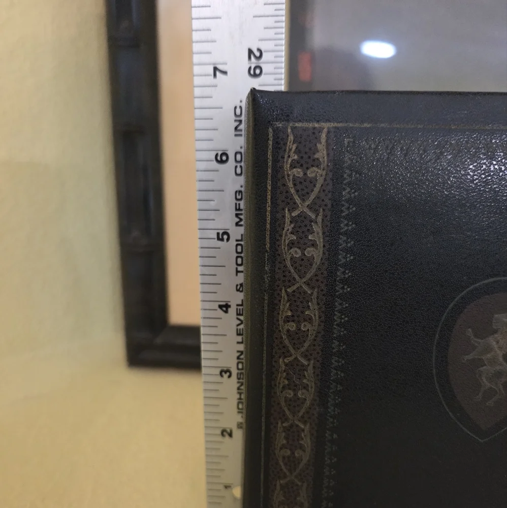 Vintage Brown Lion Crest Leather Address Book Organizer